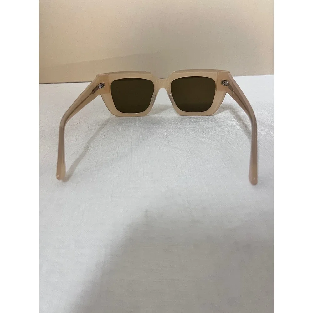 AQS Sunglasses Women Tan Excellent Oversized Square Acetate JL2 53-19-145